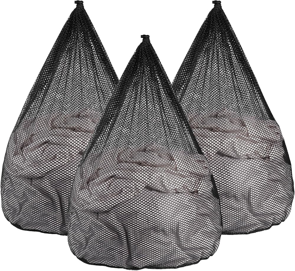 OKAKA 3-Pack XXL Mesh Laundry Bags (Black)
